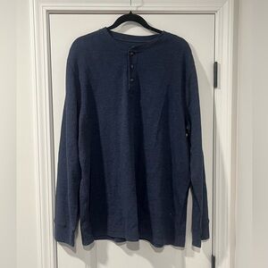 Ocean + Coast Blue Henley Shirt (NWT)